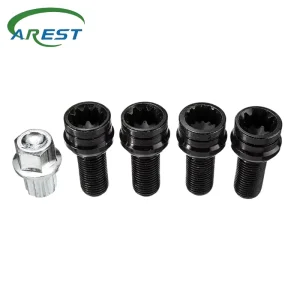 M14x1.5mm Anti Theft Steel Wheel Screw Bolt Key Lock Lug Nut Set 8D0601139F for Golf Jetta Beetle Passat A3 A4