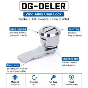 MS705 External Triangle Lock Cylinder Zinc Alloy Silver Industrial Cabinet Lock with Positioning Arrow Indicator