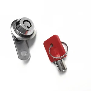 MS824 Bright Chrome-Plated Cylindrical Lock for Post Cabinets and Industrial Enclosures, ANSI Grade 2, 2 Keys, 80 mm