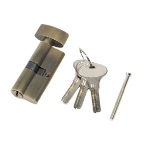 Manufacturer 70mm Lock Cylinder with Zinc Cover Brass Core Zinc Knob for PVC Aluminum and Wooden Doors