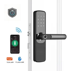 Manufacturer Smart Wireless Electric Input Digital Wi fi Fingerprint Password Ttlock Tuya App Smart Door Lock for Front Door