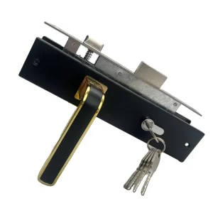 Mechanical Door Handle Lock Set with Keys for Wooden Doors