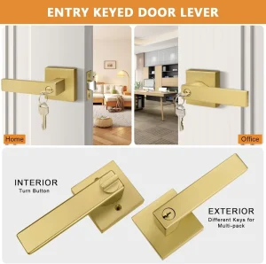 Mechanical Entrance Door Lock Front Rear Door Handles with Keys Left Right Handed