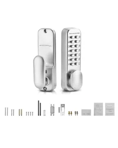 Mechanical Keyless Entry Door Lock 14-Key Mechanical Keypad Door Knob Single-Side Stainless Steel Waterproof