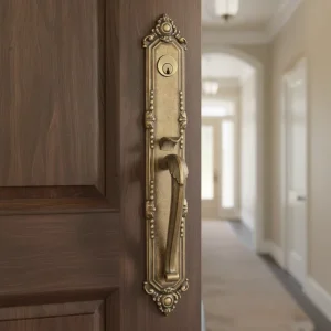 Mechanical Mortise Exterior Front Villa Wooden Zinc Alloy Polished Door Lock Set with 3 Keys