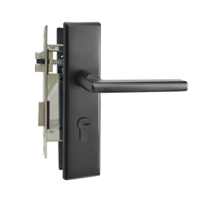 Mechanical Panel Lock Manufacturer Black Handle Lock with Square Panel for Main Entrance or Room Door