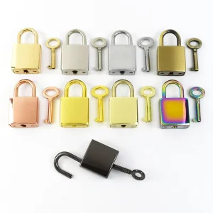 Meetee BK082 20*35mm Luggage Handbag Hardware Accessories Alloy Smooth Padlock Square Lock With Key Decorative Bag Locks