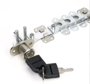 Metal Front Triple Drawer Chain Lock, Square Cabinet and Desk Drawer Lock, 288