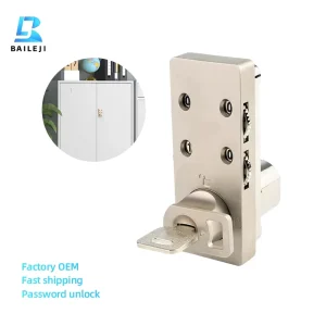 Metal Steel Office Cabinet Lock With Four Digit Code Matte Nickel Surface Emergency Key Access Durable For Commercial Spaces