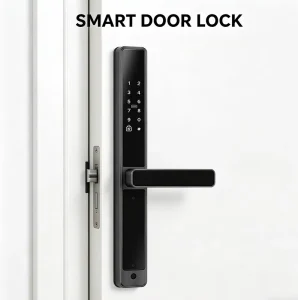 Modern Aluminum Alloy Smart Lock with Fingerprint Recognition Waterproof Memory Card Storage for Steel Door X1