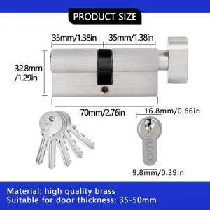 Modern Euro Profile Lock Cylinder Hot Selling Zinc Alloy Door Security with Thumb Turn Knob Latch Hotel Mortise Lock Body