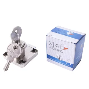 Modern Furniture Security Zinc Alloy Iron Chrome Finish Durable Key Operated Cabinet Drawer Lock Easy Installation for Office