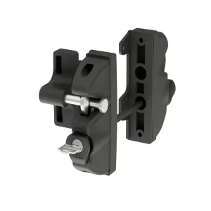 Black Polymer Pull Type Key Lock Fence Gate Latch for Wooden Vinyl Metal Backyard Garden Fence Gate