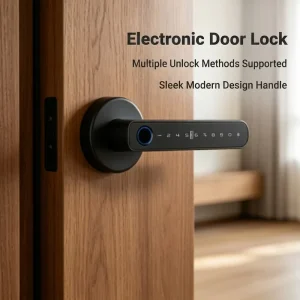 Modern Smart Entrance Door Lock Zinc Alloy Material Fingerprint Bluetooth HR Lock Dual Color for Residential Space