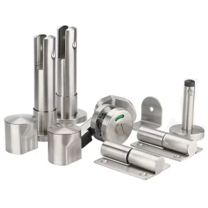 Modern Stainless Steel Toilet Cubicle Accessories Fitting Set Lock Partition Eco Friendly Easy Installation 1 Year Warranty