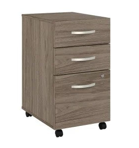 Modern Wooden Panel 3 Drawer Mobile Filing Cabinet with Key Lock for Bedroom and Office Use