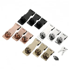 Modern Zinc Alloy Keyed Locking Hasp Latch 2.5 3 4 Inch Security Door Lock for Cabinet Drawer Wardrobe Gym & Hotel