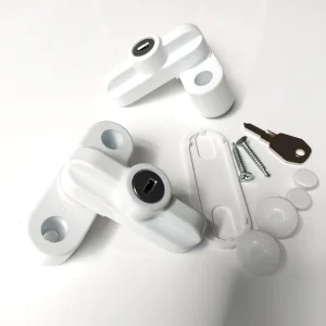 Modern Zinc Alloy Steel PVC Bright Chrome Plated Black Security Sash Sliding Door Window Accessories Lock Jammer Safety