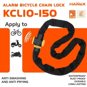 Motorcycle Alarm Chain Lock with Alloy Steel and Stainless Steel Electronic Body for Warehouse Garage