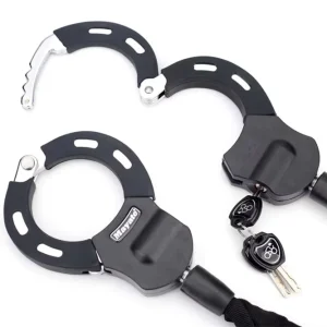 Motorcycle Handcuffs Chain Lock Use 3 Keys Double Lock Bike Lock