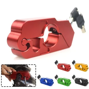 Motorcycle Handle Grip Lock CNC Aluminum Brake Lever Theft Protection Lock Universal