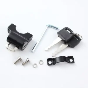 Motorcycle Helmet Lock Anti-Theft Security Aluminum Alloy Iron Black Padlock for Bicycle Motorbike Scooters Handlebar Mount