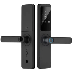 Multilingual Smart Front Door Lock with WiFi APP Control Semi-Automatic Fingerprint Electronic Password Key Card Access