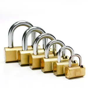 New Design Industrial Security Anti Theft Iron Material Padlock with Golden Brass Cylinder Economical Price