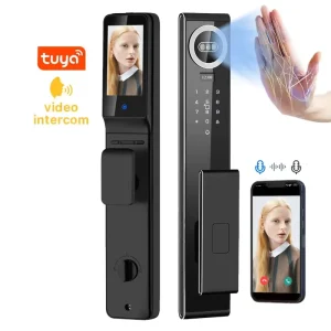 New Design Outdoor Waterproof Zinc Alloy Aluminum Door Electronic Security Lock with Fingerprint Digital Smart Lock and Camera