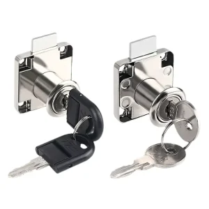 Nickel Plated Zinc Alloy Cabinet Lock with Iron Plastic Keys Furniture Lock for Bedroom Drawers Home Use