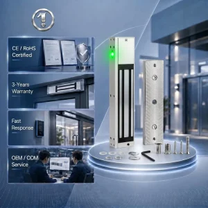OEM Industrial Grade Security Lock 350kg Singal Feedbakc Electric Door Lock Cylinder for Single Door with LED