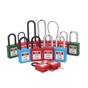 OEM Lockout Tagout Shackle Industrial Insulated Safety Padlock With Insulated Stainless Steel Aluminum Beam and Nylon PA Body
