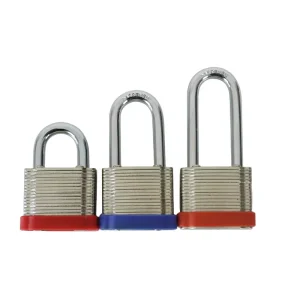 OEM Manufacturer Direct Supply Long Steel Shackle Safety Padlock Industrial 51MM Steel Safety Laminated Padlock Lock Cylinders