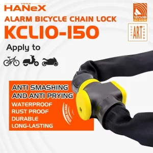OEM Motorcycle Chain Lock with 120 dB Alarm, Alloy Steel and Stainless Steel Electronic Body