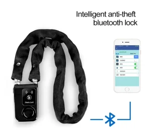 OEM Smart Steel Bicycle Chain Lock with Alarm and App Control