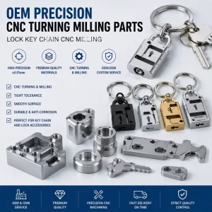 OEM Stainless Steel CNC Turning and Milling Parts for Lock Key Chain with Precision Tolerance and Custom Surface Finish
