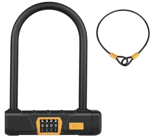 Outdoor Mountain Bicycle Lock RTS Keyless Security U Lock with 4 Digit Combination Anti theft Password U Shaped Design
