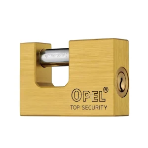 OPEL Heavy Duty Brass Padlock 5 Key D Shaped Anti Cut Industrial Protector Hardware Lock 3 Side Computer Waterproof Anti Theft