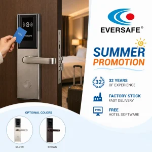 Official Supplier for Huazhu Group Stainless Steel 304 M1 Card Hotel Lock System Dust Proof + Built in Battery