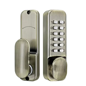 Outdoor Keyed Zinc Alloy Waterproof Push Button Keyless Door Lock Security Code Password Unlock Mechanical