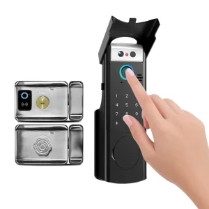 Outdoor Waterproof Metal Gate Rim Lock with Wi-Fi, Remote Control, and Face Recognition