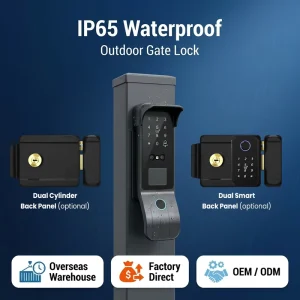 Outdoor Waterproof WiFi Electronic Double-Sided Fingerprint Smart Exterior Door Lock