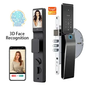Password Biometric Fingerprint Electronic Door Lock with Camera for Wooden Doors