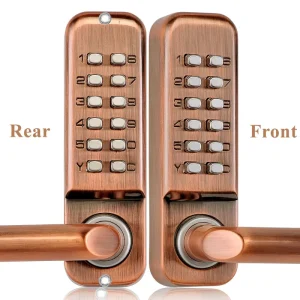 Password Steel Door External Mechanical Combination Door Lock with Handle Buttons
