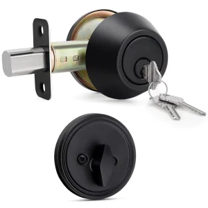 Polished Stainless Steel Key-Operated Single Deadbolt Lock with Brass Cylinder D101MB