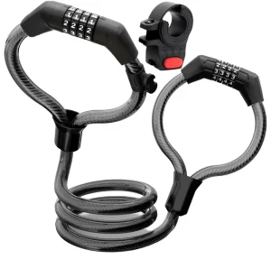 Portable Zinc Alloy Cable Chain Lock with 5 Digit Password for Mountain Bikes