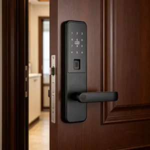 Powder-Coated Panel Smart Lock with Standard Handle for Apartments and Hotels