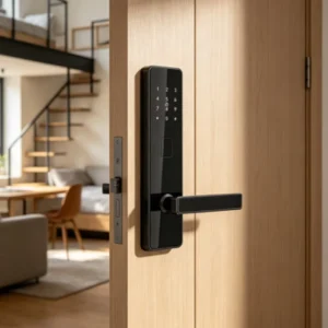 Powder-Coated Panel Smart Lock with Standard Handle for Apartments and Hotels