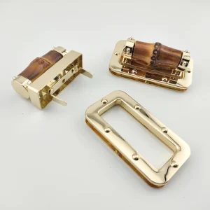 Premium Zinc Alloy Bamboo Twist Lock Large Size Bag Lock Fittings for Handmade DIY Bags