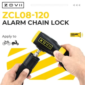 Price CE Certified Steel 120DB Alarm Bike Chain Lock Anti theft IP67 Waterproof 8mm Chain 1200mm Motorcycle Security